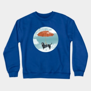 Dachshund Red Umbrella Crewneck Sweatshirt